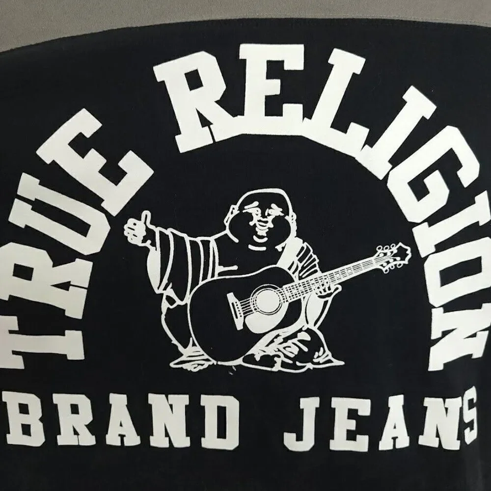 True Religion Brand Jeans Buddha T Shirt Flowers Floral Print Size Large